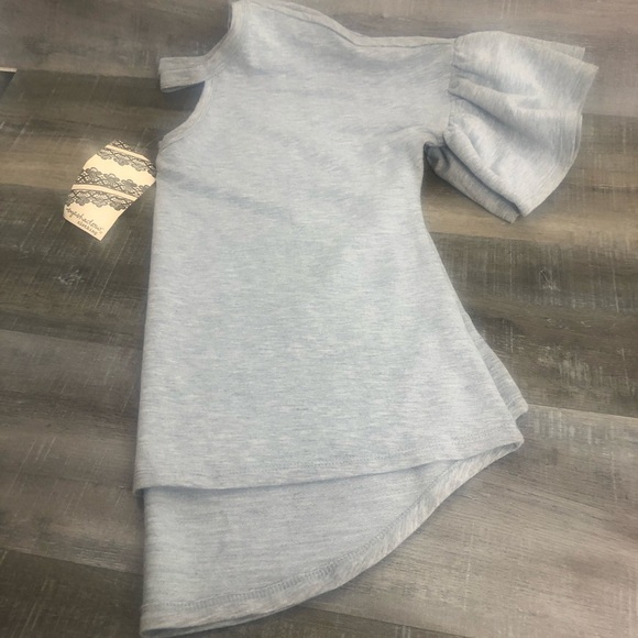 Eyeshadow Heather Grey VNeck 3/4 Bell Sleeve Size M NWT - Picture 8 of 9